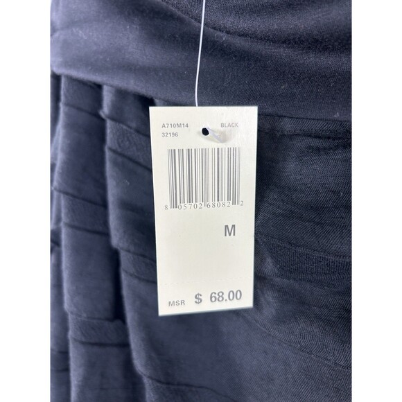 NWT Max Studio Women’s Black Solid Elastic Waist Maxi Skirt Tiered Medium - Picture 7 of 7